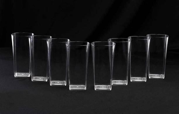 फिनर 8 pcs glass square Clear plastic ग्लास सेट