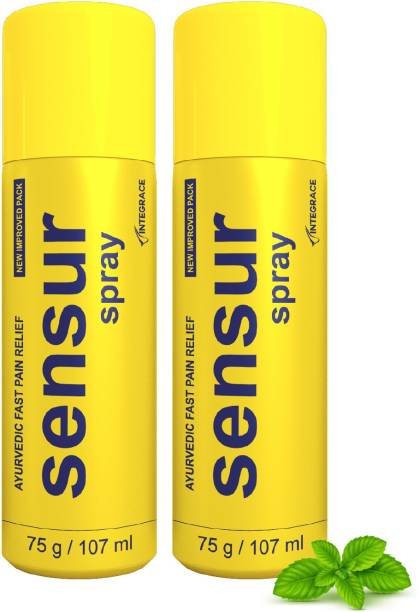 Sensur Ayurvedic Fast Pain Relief Spray - 100ml + 7ml (Pack of 2 x 107ml) Spray