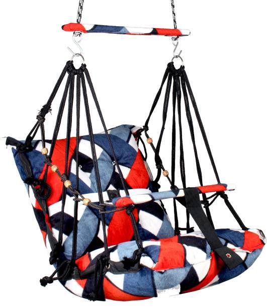 Maruti Enterprise baby cotton swing for Kids Chair Jhula Indoor &amp; Outdoor for 1-6 Years Red Cheks Swings