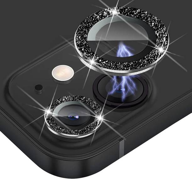 Mobilive Camera Lens Protector for Apple iPhone 12 Mini Sparkling Glitter Metal Ring Protector