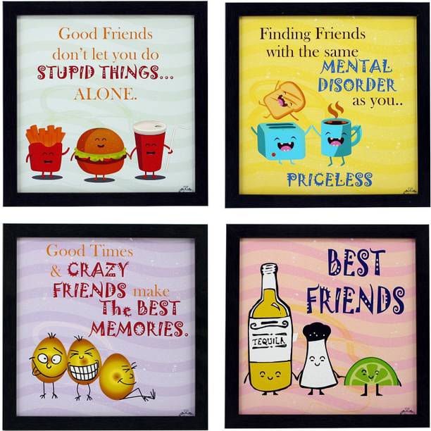 इंडियानारा Friendship Quote Art Prints Indr1165 डिजिटल रीप्रिंट 8.7 inch x 8.7 inch पेंटिंग