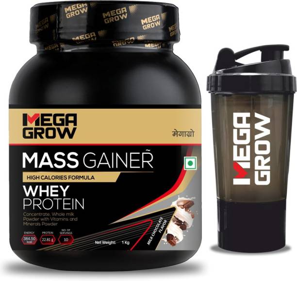 MEGAGROW Mass Gainer High Calories Formula Whey Protein Milk Chocolate Flavor -Pack of 1, Weight Gainers/Mass Gainers