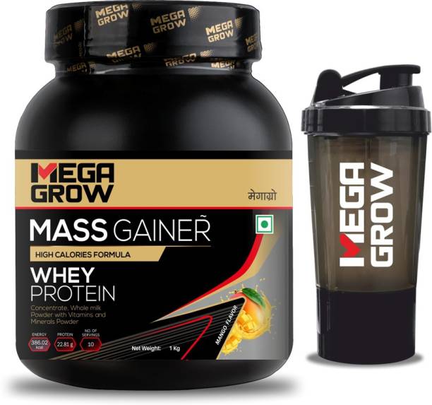 MEGAGROW Mass Gainer/weight gainer High Calories Formula with Shaker -Pack of 1 Weight Gainers/Mass Gainers