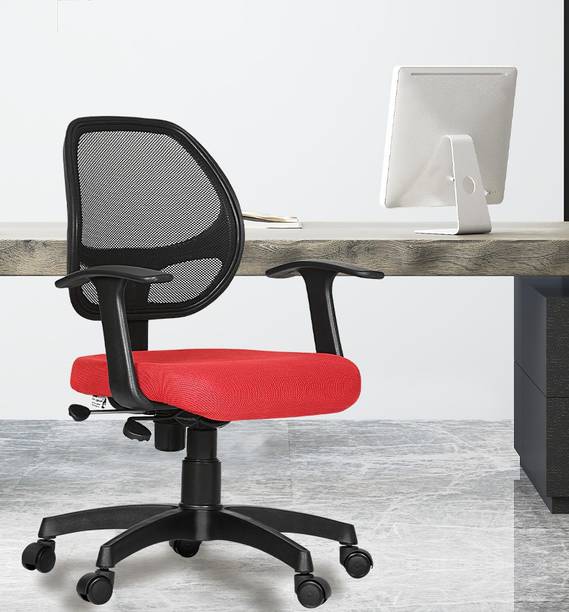 Da URBAN Airex Red Mesh Mid Back Revolving | Ergonomic | Home & Office| Mesh Office Executive Chair