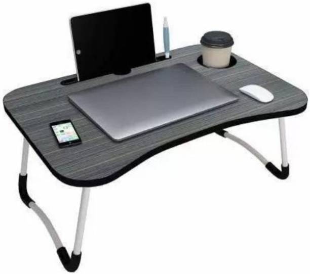 Dev Enterprise Multipurpose Foldable Table with Cup Holder, Study , Bed Wood Portable Laptop Table