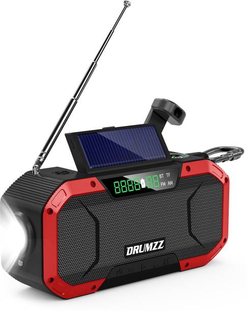 DRUMZZ Hand Crank Radio Bluetooth Speaker,SolarCharging,Torch, Compass 7 W Bluetooth Speaker