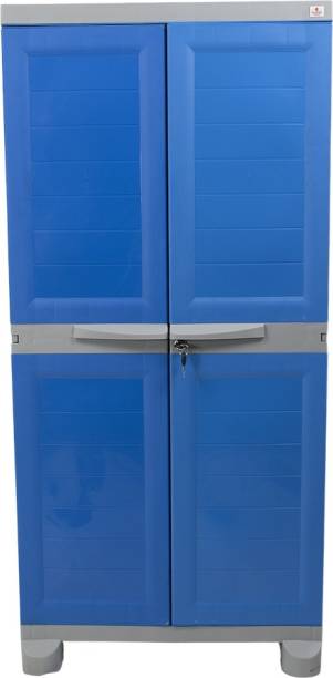 Classic Furniture Warbrobe | Closet| Shoe Rack Liberty 4ft Blue- Grey Plastic 2 Door Wardrobe