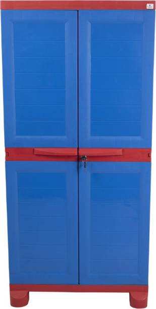 Classic Furniture Warbrobe | Closet| Shoe Rack Liberty 4ft Red Blue Plastic 2 Door Wardrobe