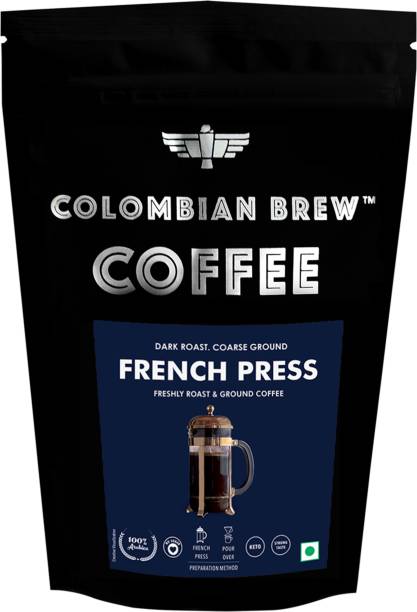 Colombian Brew Arabica French Press Coffee, Dark Roast Strong Roast & Ground Coffee