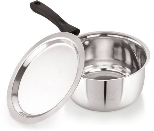 iVBOX Steelo induction Friendly With Steel Lid Milk and Milk Pan 19 cm diameter with Lid 2.2 L capacity