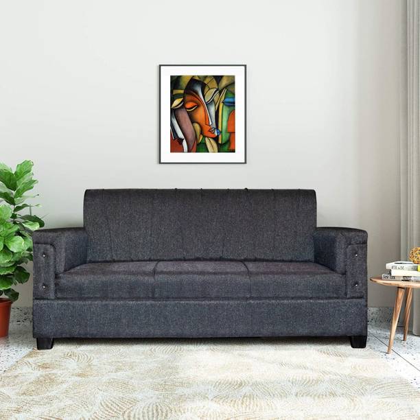 LIVEWELL Premium Quality Jute Fabric 3 Seater  Sofa
