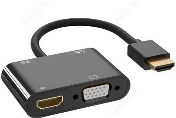 Etzin HDMI To VGA & HDMI Adapter Dual HD VGA Splitter for Pc Laptop Ultrabook USB Adapter