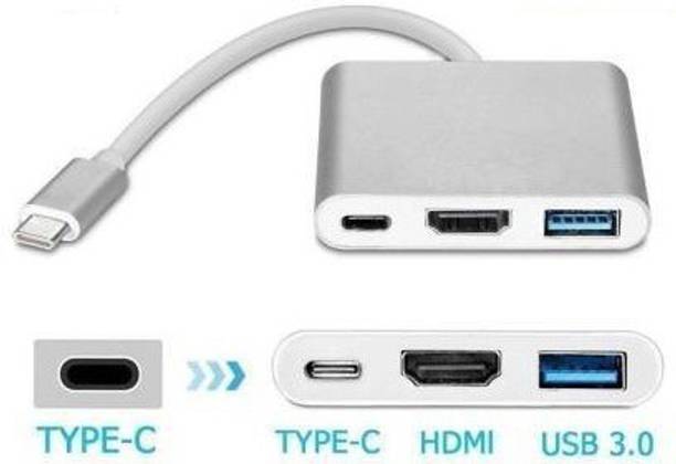 microware Type C USB 3.1 To USB-C 4K HDMI USB 3.0 Adapter Cable 3 In 1 Hub USB Adapter 3 in 1 Type C adapter Laptop Accessory