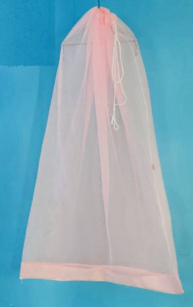 KEETATO Cotton Kids Washable Cotton Kids Baby Mosquito Net Pink Color for Baby Jhula/Cradle Mosquito Net Mosquito Net
