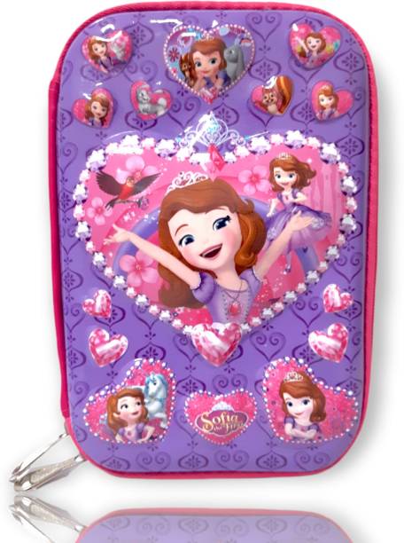 kistapo Heart Disney Princess | 3D Embossed The First Girl | | Jumbo HardTop Zipper | Ideal For Accessories, Stationaries, Travelling Pouch Art EVA Pencil Box