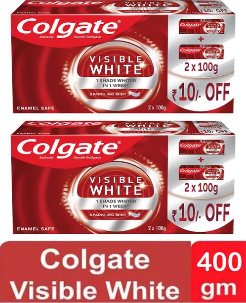 Colgate VISIBLE WHITE 1 Shade Whiter In 1 Week (2x200) Pack of 2 @ Toothpaste