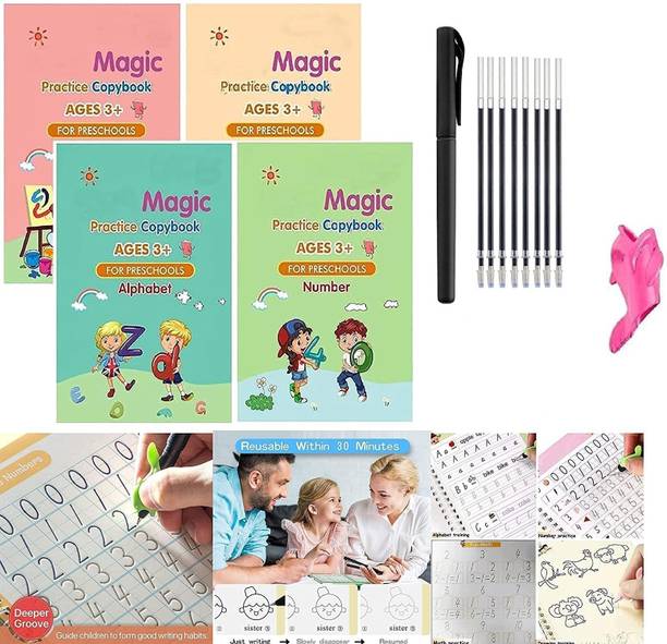 Prekrasna Magic Practice Copy Book Number Drawing Alphabet Book for Reusable