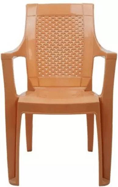 ITALICA Premium Plastic Chair With Armrest/Glossy Finish/Sturdy Plastic Chair Set/ Plastic Outdoor Chair