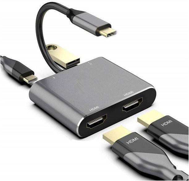 Tobo USB C to Dual HDMI Adapter 4K Type C to HDMI Converter for MacBook Pro Air Media Streaming Device