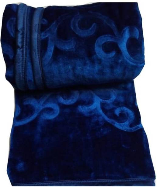 MFI Self Design Single Mink Blanket for  Heavy Winter