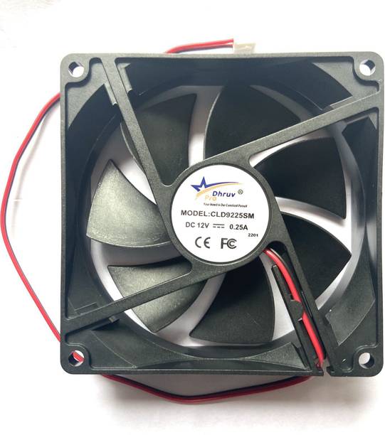 DHRUV-PRO 12V DC Cabinet Fan 3.5-Inch Square (90*90*25 MM) Cooling fan Cooling Fan Cabinet Cooler