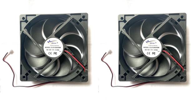 DHRUV-PRO 2pic 12 V Dc Cabinet Fan 4-Inch Square (120*120*25 MM) Cooling fan Cooling Fan Cabinet Cooler