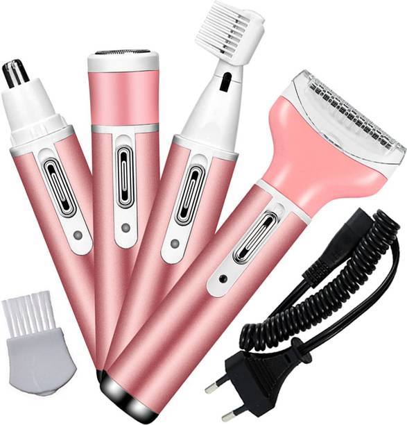 RDSF 4in1 Women Lady Rechargeable Nose Ear Eyebrow Trimmer Epilator Foil Shaver 6637 Cordless Epilator