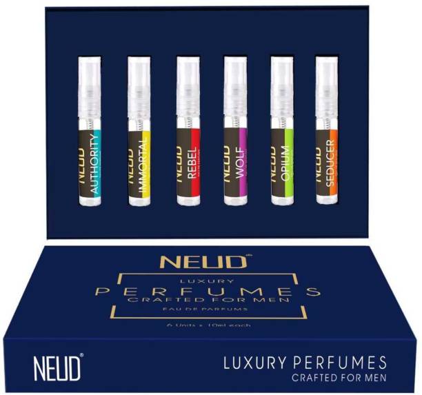 NEUD Luxury Perfumes for Men - 1 Pack (6 Vials x 10ml Each) Eau de Parfum  -  60 ml