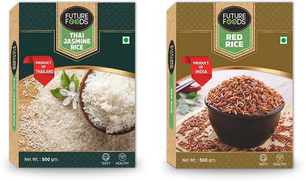 Future Foods Red Rice & Thai Jasmine Rice - 500 gm each Red Jasmine Rice (Long Grain, Raw)