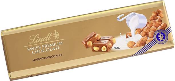 LINDT swiss Premium Chocolate with Hazelnut Alpenvollmilch Nuss 300g Bar