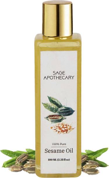 Sage Apothecary Sesame Oil for Hair Growth | Oil for Skin & Body Massage | No Artifical Ingredients Hair Oil