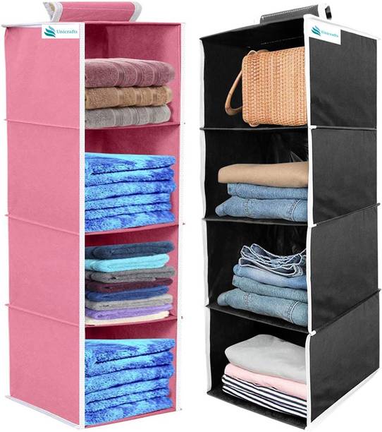 Unicrafts 4 Section Closet Organizer - Hanging Shelves Closet Organizer