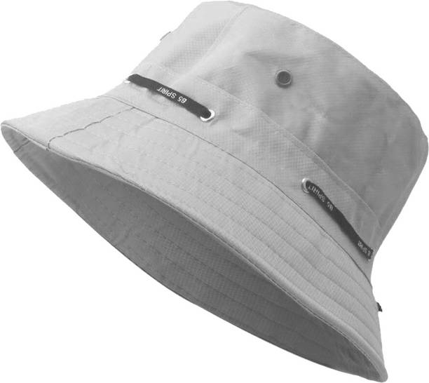 Missby Unisex Cotton Adjustable IMP Beach Bucket Sun Hat (Light Grey)