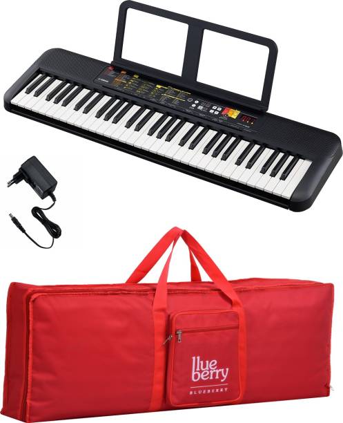 YAMAHA PSR F52 With Blueberry KB-40 Bag Red Digital Portable Keyboard
