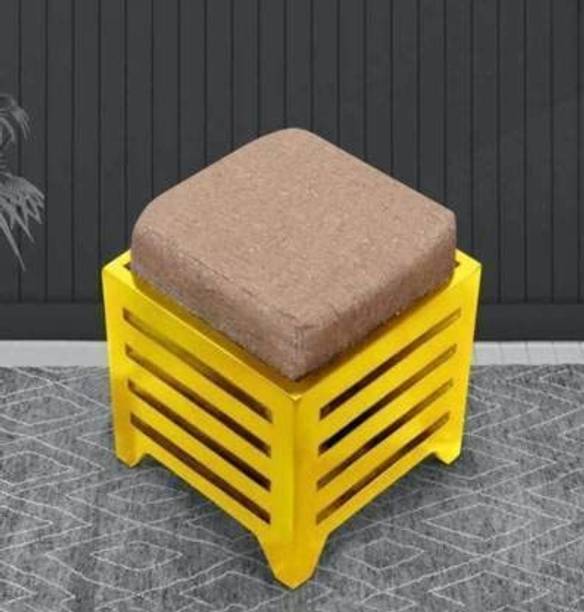Ziya Handicrafts Wooden Stool with Cushion for Living Room Bedroom & Bedroom Square Shape Stool Living & Bedroom Stool