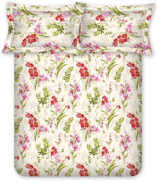 Bombay Dyeing 144 TC Cotton King Floral Bedsheet