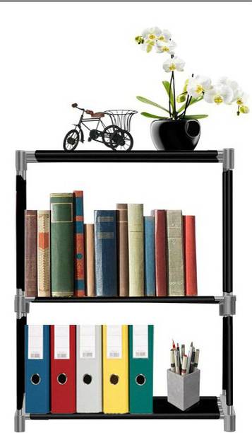 saintwod Plastic 3 Shelf Book Organizer Plastic Open Book Shelf