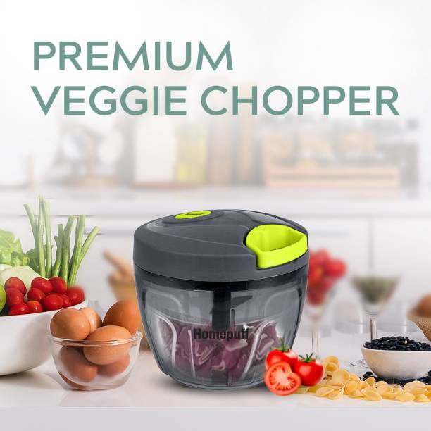 Home Puff 725ml Chopper with Warranty, 3 Stainless Steel Blades,Anti-Slip Base Easy to Use Vegetable Chopper