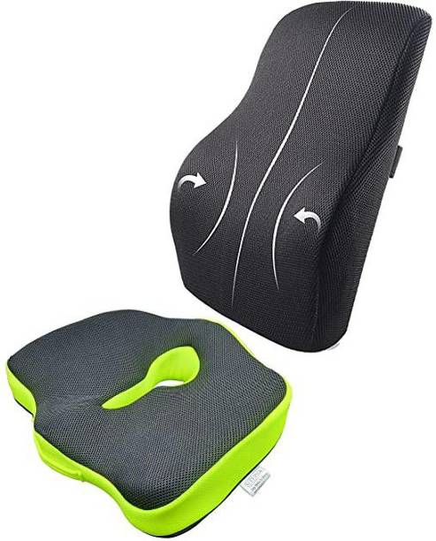 Sleepsia Memory Foam Lumbar Pillow Pack of 1 Solid Lumbar Support & Coccyx Cushion (Combo) Pain Relief Pillows