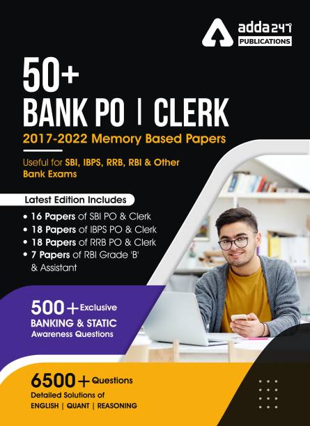 50+ Bank PO & Clerk 3.0 | 2017-2022 Previous Years' Memory Based Papers Book (English Printed Edition)