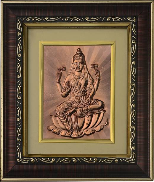 Pray Everyday Lakshmi MATA Copper Photoframe | Lakshmi MATA Frame for Home Temple| God's & Goddesses Photoframes | Hindu God & Goddesses Frames | Spiritual & Religious Frame