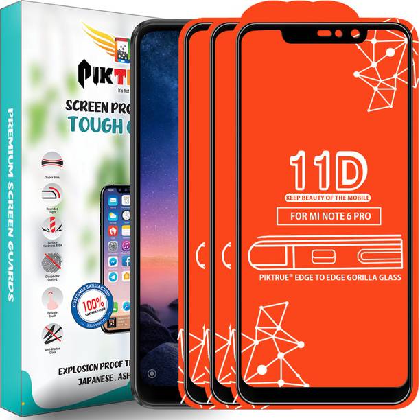 PikTrue Edge To Edge Tempered Glass for Mi Redmi Note 6 Pro