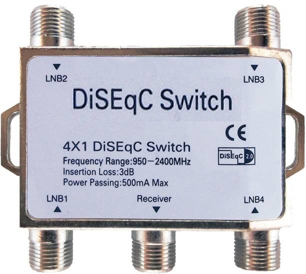 GoodsBazaar DiSEqC Switch SW 4008 DiSEqC 2.0 Switch 4 in 1 Satellite Dish Connection Switch Antenna Rotator