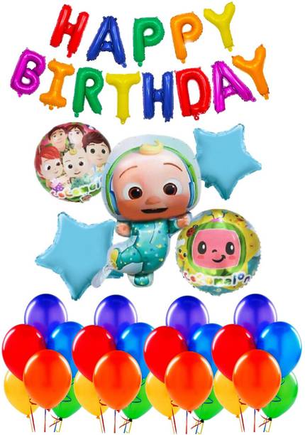 Bash N Splash Printed Premium Helium Cocomelon Theme birthday baby Coco Melon birthday Party Balloons Balloon