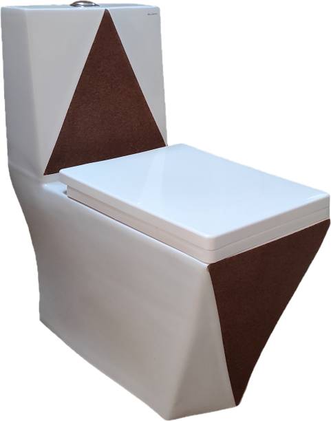 BM BELMONTE Designer Ceramic Floor Mounted One Piece Toilet/EWC Diamond S Trap 225mm/9 Inch Western Commode