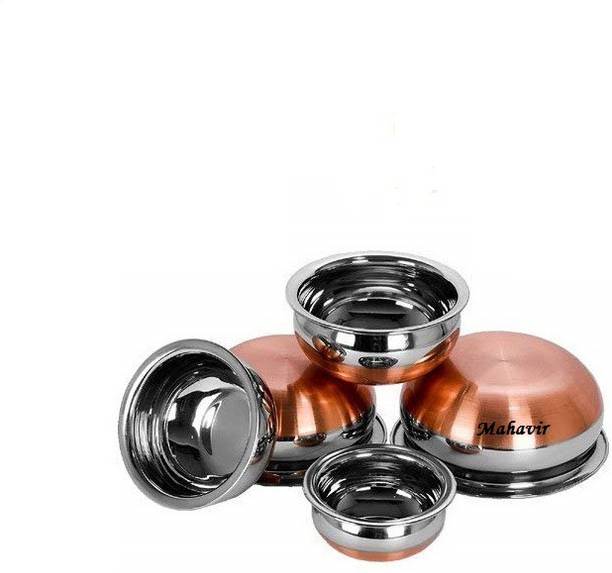 MAHAVIR Stainless Steel Cookware Set for bowl & Kitchen Serving 5-Pieces Handi set Cookware Set