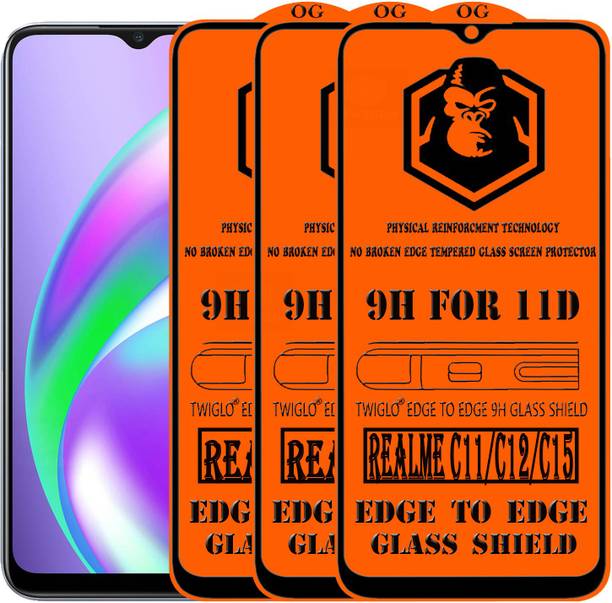 TWIGLO Edge To Edge Tempered Glass for REALME C15