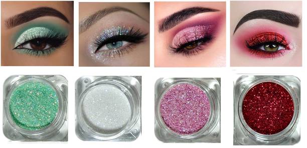 tanvi27 Sparkling Loose Shimmer Multicolor Eye Shadow Glitter Powder Pigment Eye Makeup