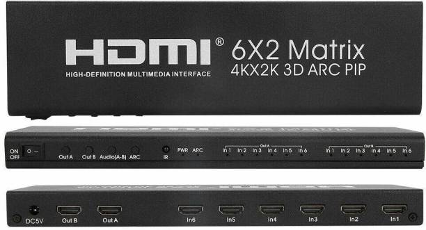 Tobo HDMI Matrix Switch, 6x2 Five Home Ultra HD 4K x 2K 6 in 2 Out HDMI True Matrix 32 inch Blu-ray Player