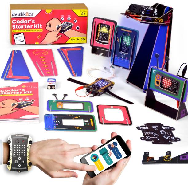 Avishkaar Coder's Starter Kit, Multicolor, 10+ Years, 15+ Parts, 5 Gadgets, Learn Coding & Hands-On Skills